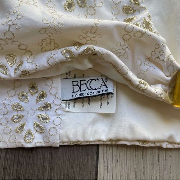 BECCA White and Gold Halter bikini top - Picture 3 of 4